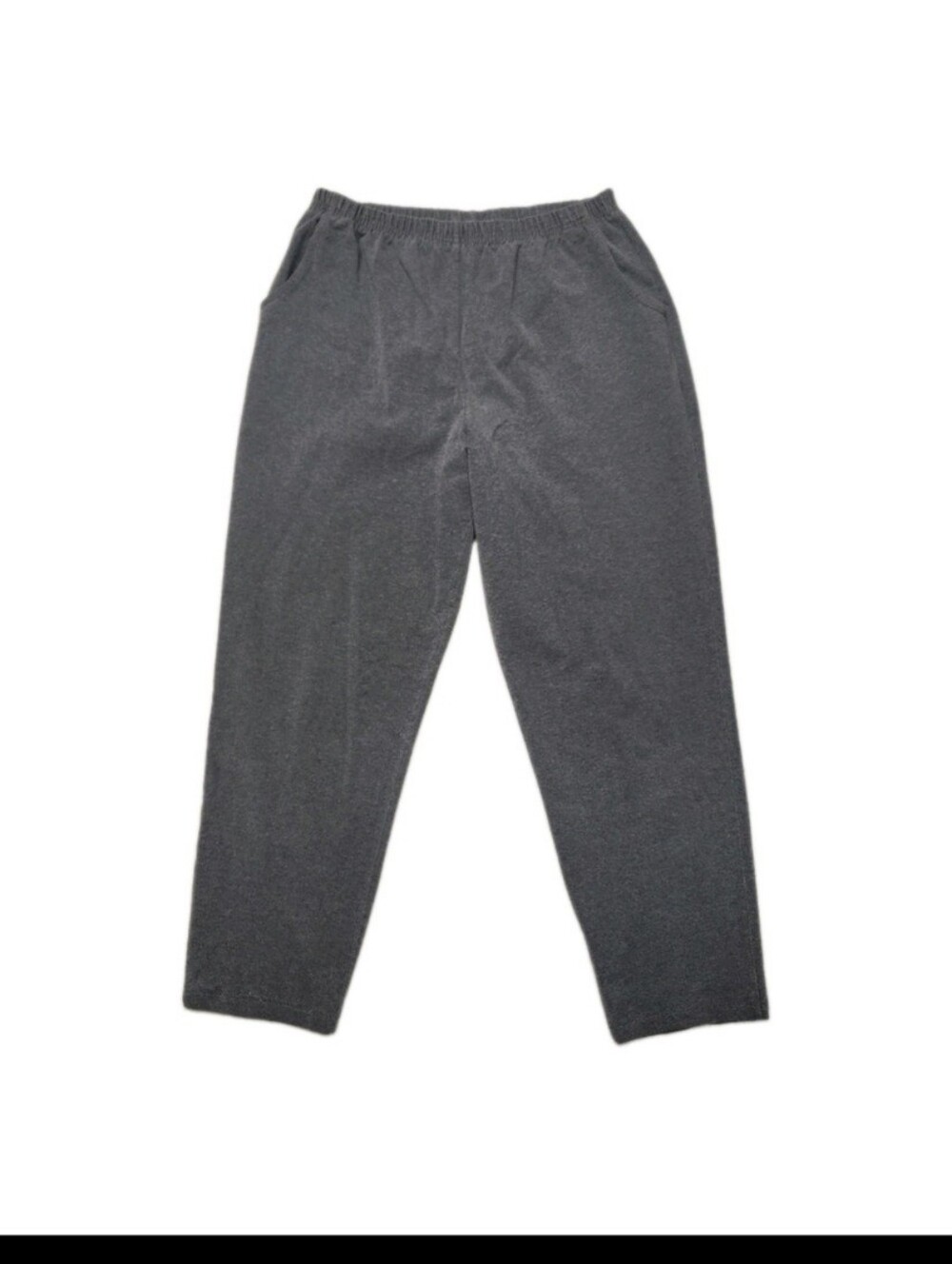 • L.L. Bean Perfect Fit Straight Leg Knit Pants Large Petite LP Grey Pockets